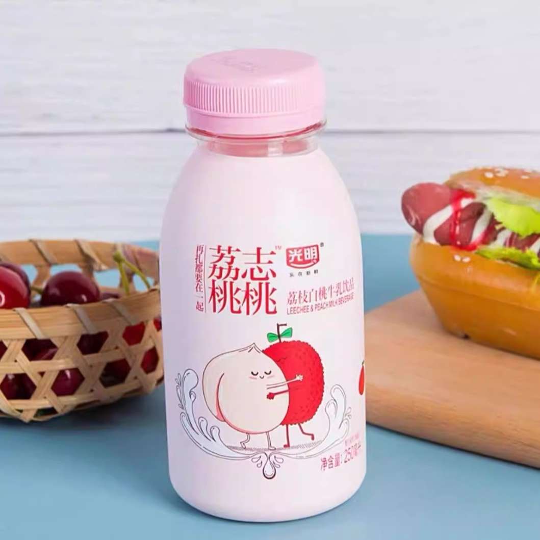光明荔枝白桃牛奶饮品 250ml