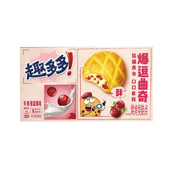 趣多多爆豆曲奇牛奶蔓越莓味 96克