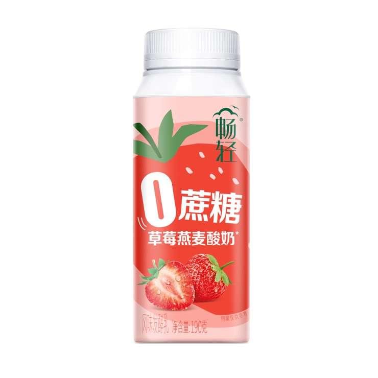 伊利畅轻0蔗糖草莓燕麦酸奶 190克
