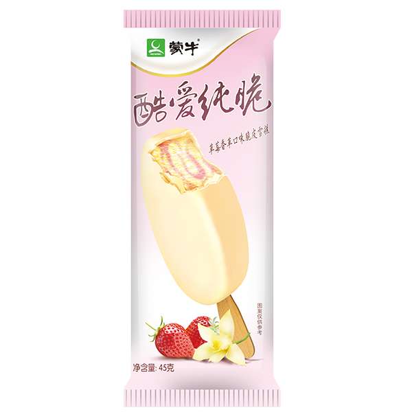 蒙牛酷爱纯脆草莓香草口味脆皮雪糕 45克