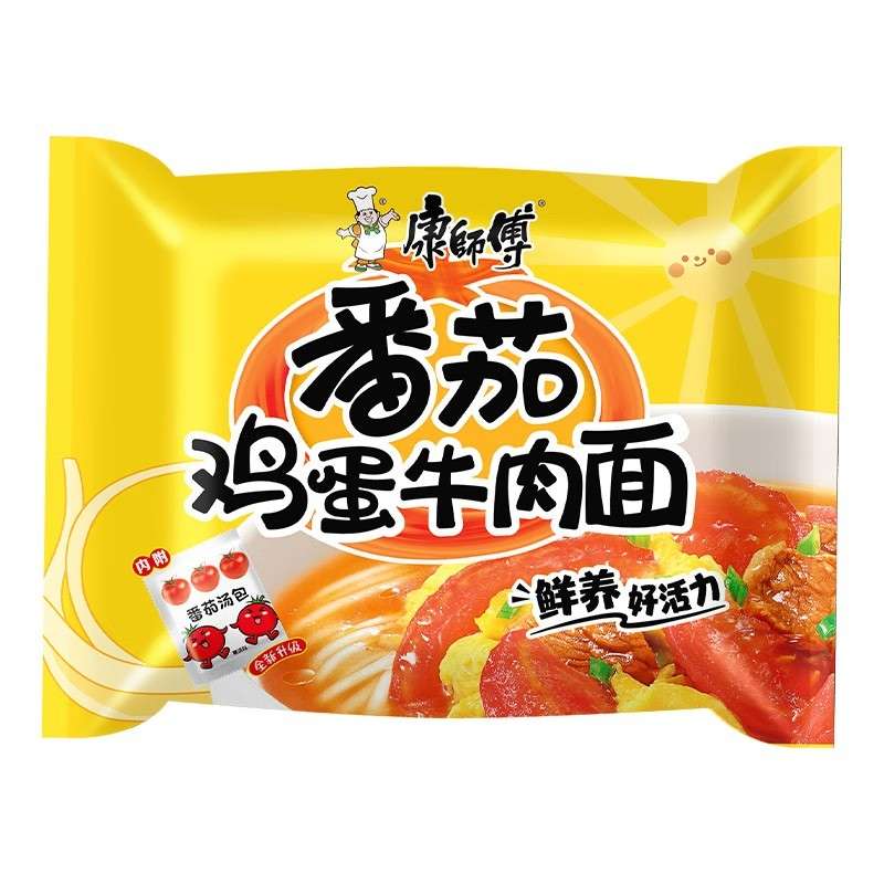 康师傅经典番茄鸡蛋牛肉袋面 115克