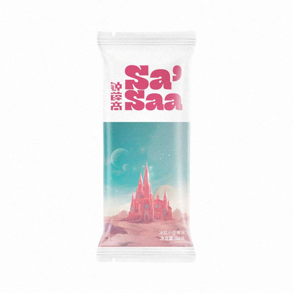 钟薛高sasaa冰红小豆棒冰 68克