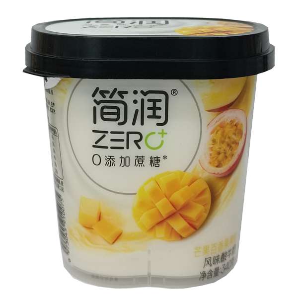 简润0添加蔗糖芒果百香果果粒风味酸乳 340克