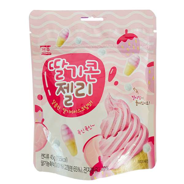 SEOJU牌草莓味甜筒状软糖 45克