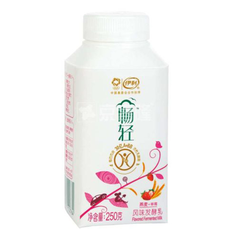 伊利 畅轻燕麦草莓益生菌风味发酵乳 250g/瓶