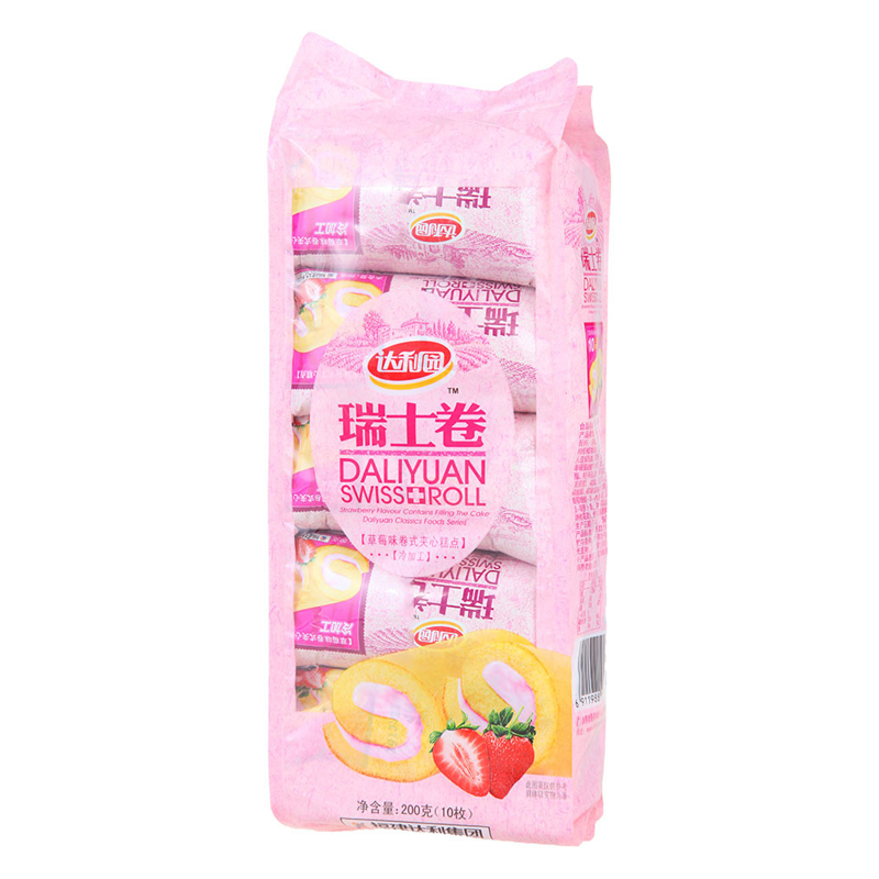 达利园10枚瑞士卷草莓200g/盒
