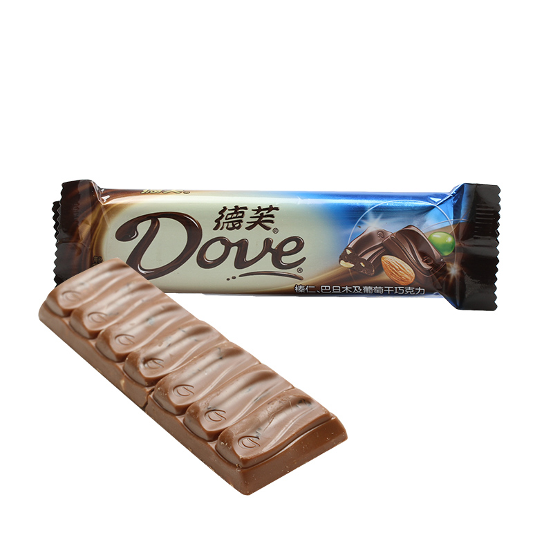 德芙 榛仁巴旦木葡萄干巧克力 43g/条（新老包装随机发）