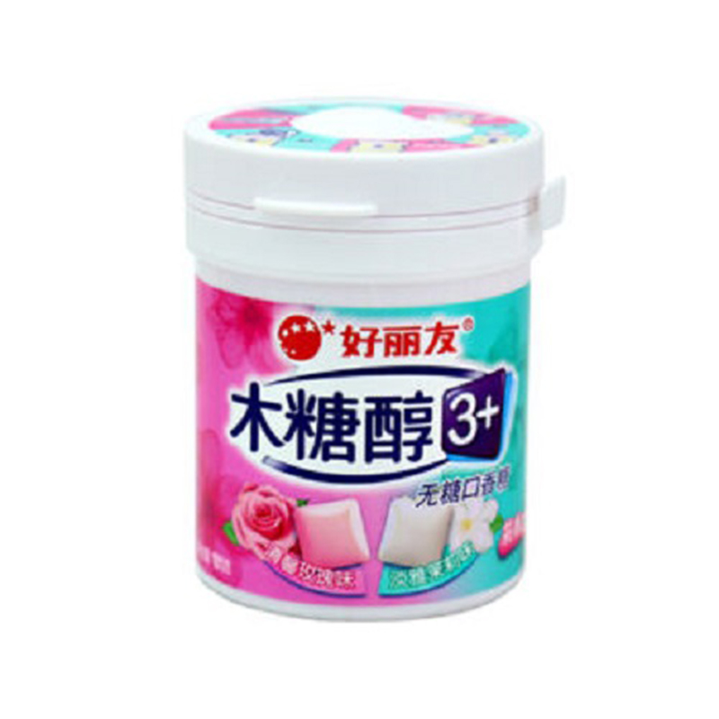好丽友木糖醇茉莉味玫瑰味无糖口香糖101g/瓶