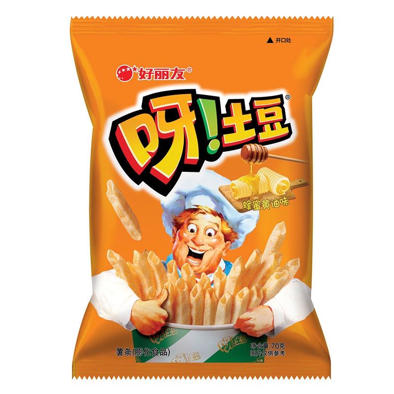 好丽友 呀土豆蜂蜜黄油味薯条膨化食品 70g/包