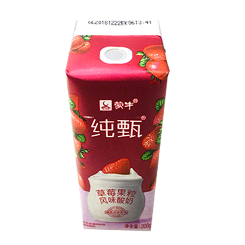 蒙牛 纯甄草莓果粒酸奶 200g/盒