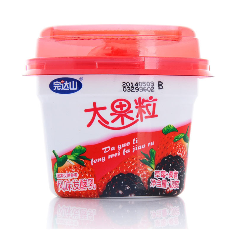 完达山草莓桑葚大果粒发酵乳180g/杯