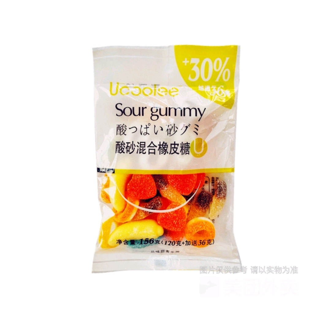 优可丽酸砂混合橡皮糖156g/袋