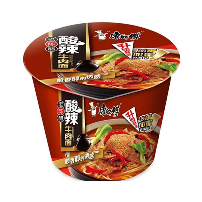 康师傅 经典重现桶酸辣牛肉面方便面速食快餐 122g/桶