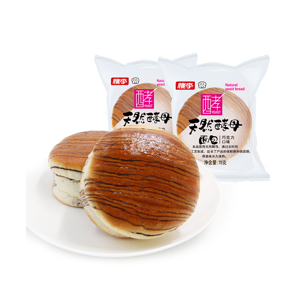 桃李巧克力味酵母面包75g/袋