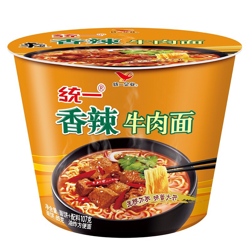 统一 来一桶香辣牛肉面 104g/桶