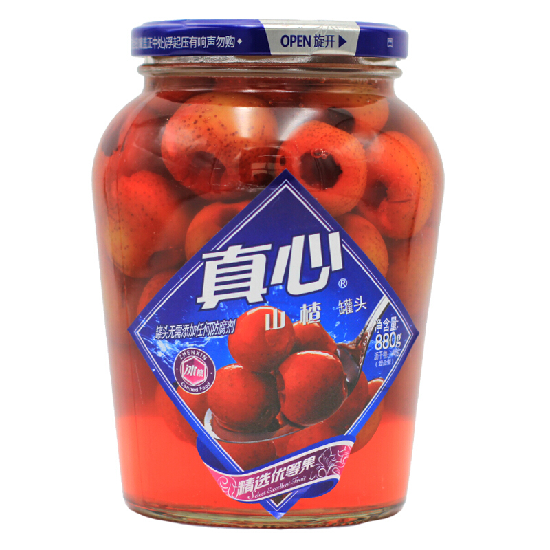 真心山楂罐头880g/瓶
