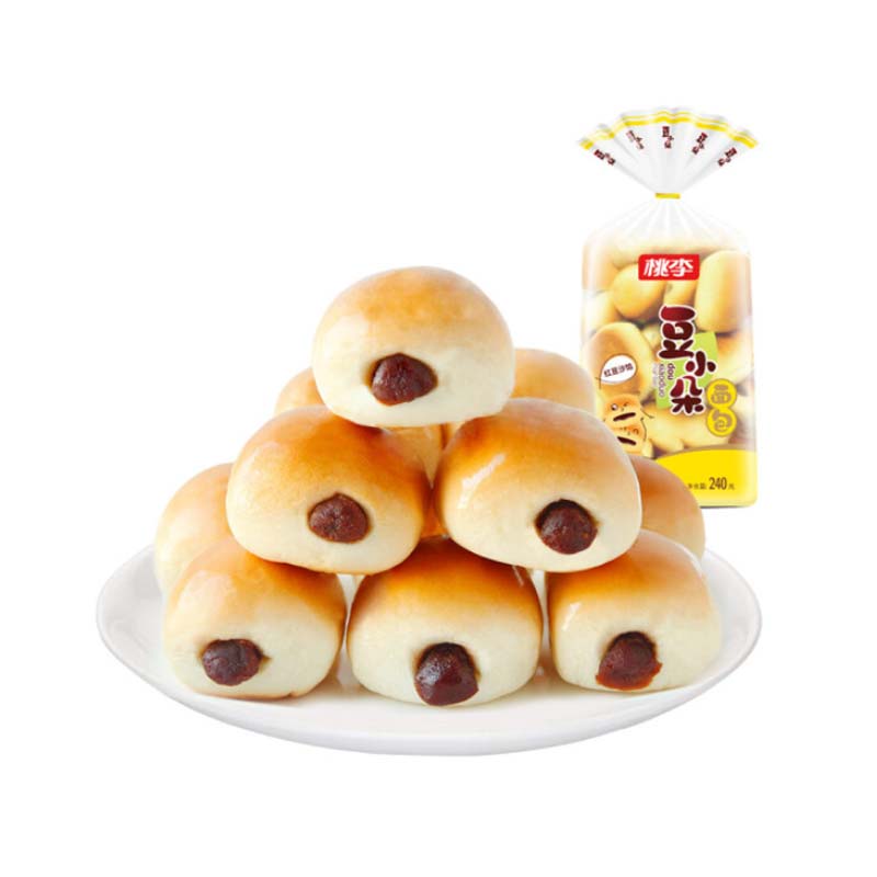 桃李 豆小朵红豆沙馅面包 240g/袋