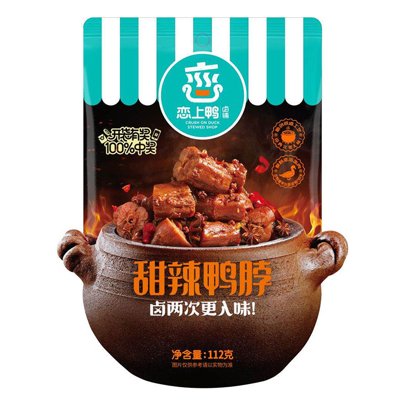 恋上鸭 甜辣鸭脖 鸭货 112g/袋