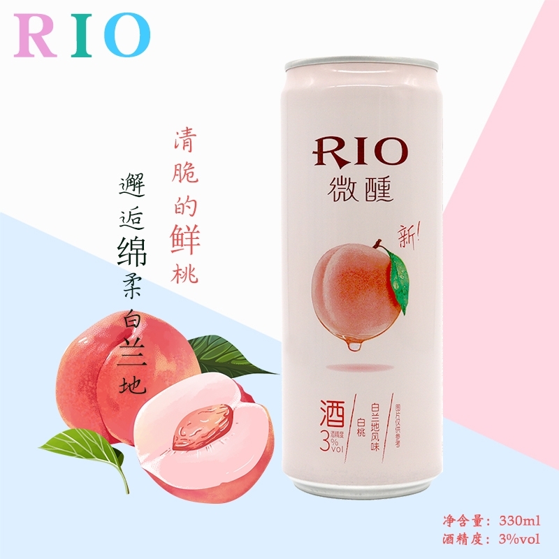 RIO锐澳 微醺白桃白兰地味鸡尾酒 330ml/罐
