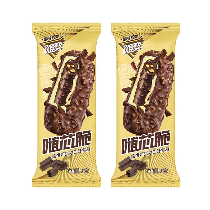 蒙牛随变随芯脆脆饼+巧克力口味雪糕70g/支
