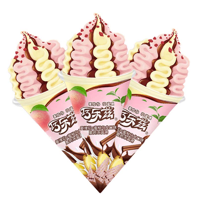 伊利 巧乐兹姜撞奶蜜桃乌龙味脆筒冰淇淋雪糕 85g/支