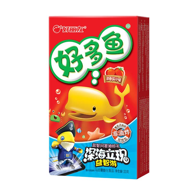 好丽友 好多鱼浓香茄汁膨化食品零食 33g/盒