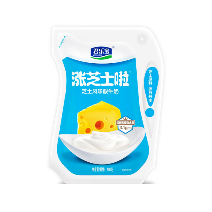 君乐宝涨芝士啦厚酪原味奶酪风味酸牛奶180g/袋