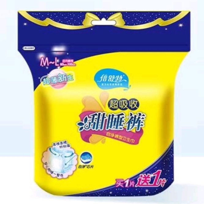倍舒特甜睡裤裤型卫生巾1片装M-L