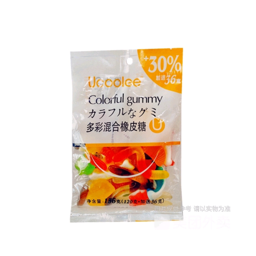 优可丽 多彩混合橡皮糖 156g/袋