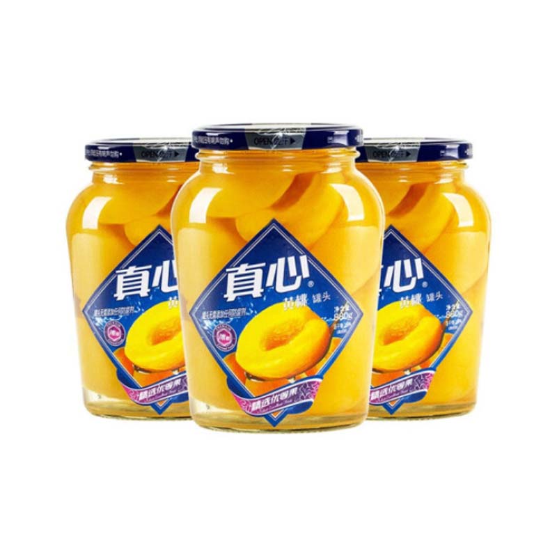 真心 黄桃罐头 880g/罐