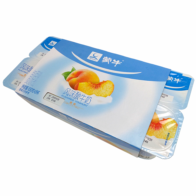 蒙牛单果粒黄桃味风味酸牛奶八联杯100g*8/联