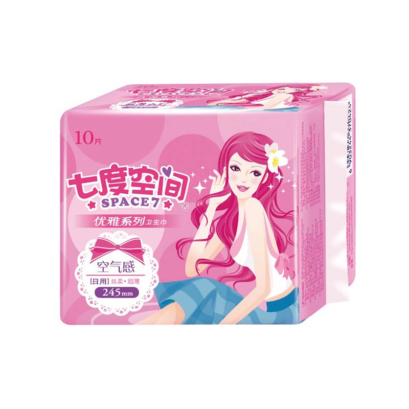 七度空间优 雅系列日用245mm 棉面卫生巾10片/包