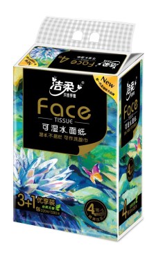 洁柔纸面巾（Face油画软抽）4连包