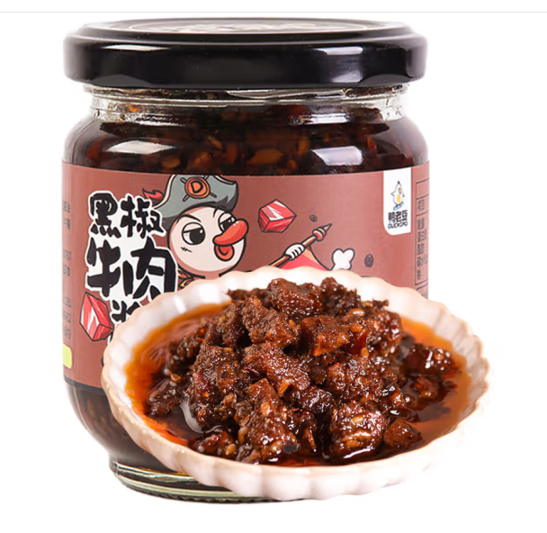 鸭老豆黑椒牛肉酱 160克
