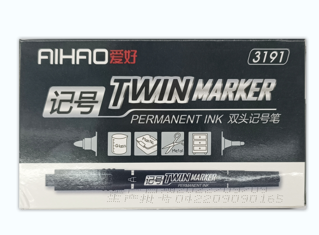 爱好双头记号笔3191 黑 