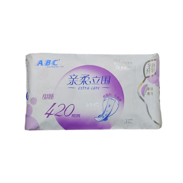 ABC卫生巾-夜用3P亲柔立围超长甜睡超极薄棉柔420K89...