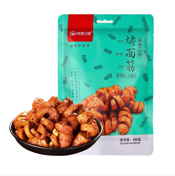 石磨小镇烤面筋黑鸭味+五香味 100克