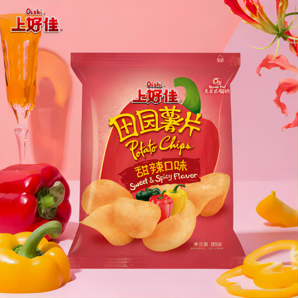 上好佳田园薯片甜辣味 80克/90克