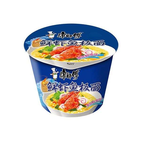 康师傅经典重现桶鲜虾鱼板面 101克