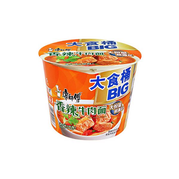 康师傅大食桶香辣牛肉面 145克/148克/150克