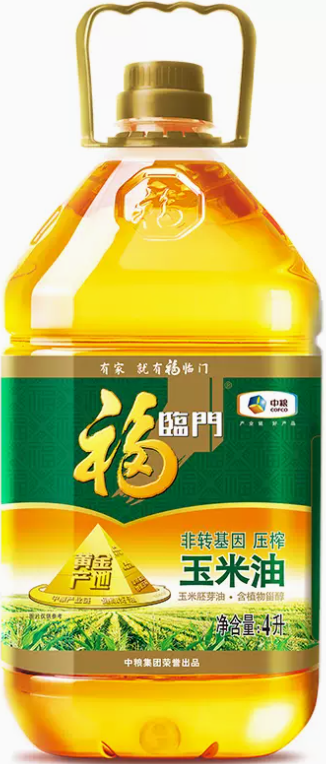 福临门非转基因压榨玉米油 4L