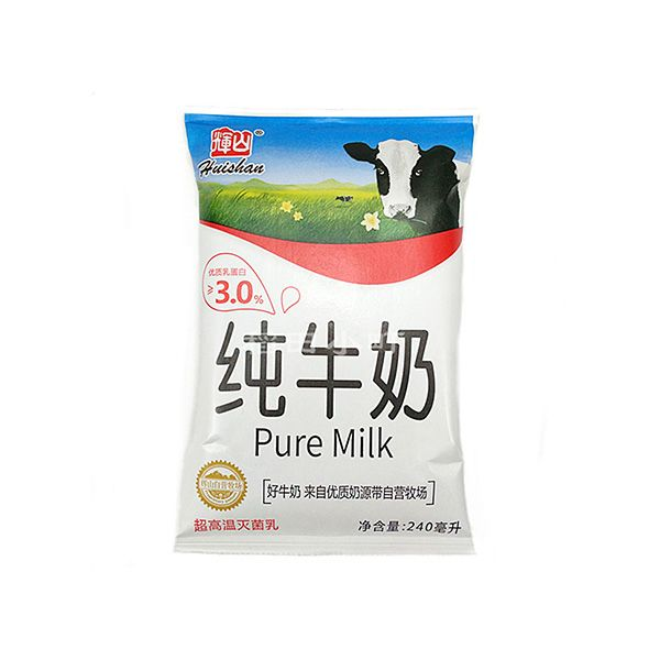 辉山小枕纯牛奶  240ml